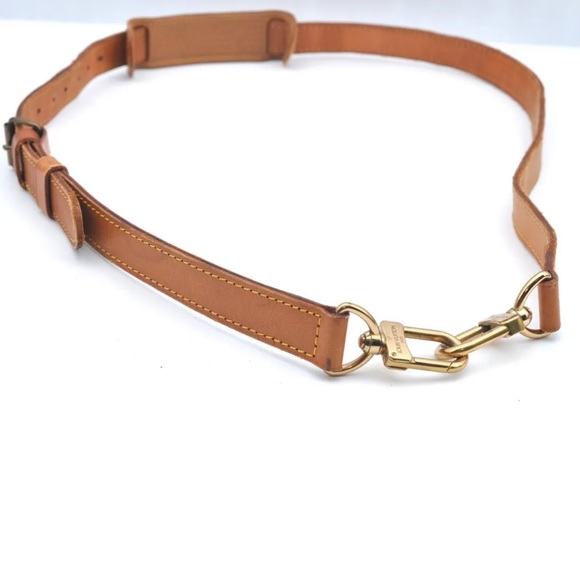 LOUIS VUITTON Replacement Vachetta Leather Shoulder Strap with LV Clasps and Pad - Picture 7 of 17